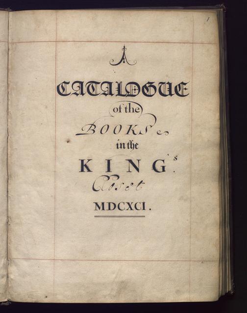 Cim I 272 — A Catalogue of the Books in the King's Closet — London — 1691